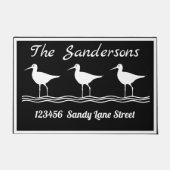 Nautic Modern Schwarz-weiß Sandpipers Doormat Fußmatte (Vorderseite)