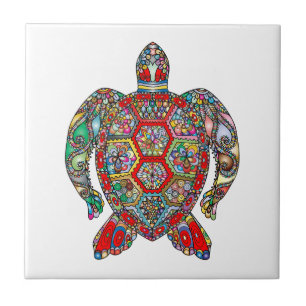 Nautic Mosaik Sea Turtle farbenfroh Fliese