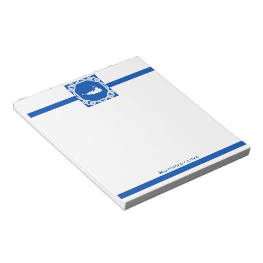 Nautic Nantucket Blue und White Notepad Notizblock (angewinkelt)