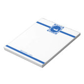 Nautic Nantucket Blue und White Notepad Notizblock (Rotiert)