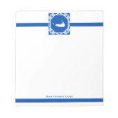 Nautic Nantucket Blue und White Notepad Notizblock (Vorderseite)