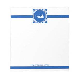Nautic Nantucket Blue und White Notepad Notizblock