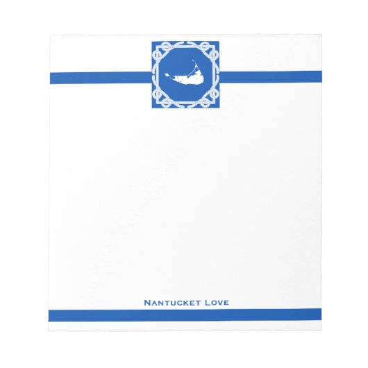 Nautic Nantucket Blue und White Notepad Notizblock (Vorderseite)