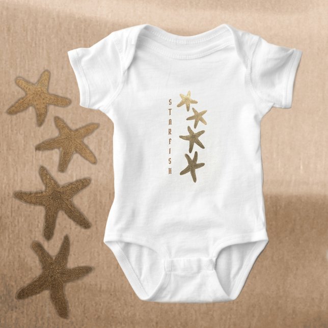 Nautic Natural Starfish individuell anpassbar Baby Strampler (Von Creator hochgeladen)