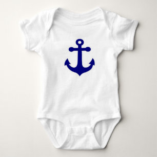 Nautic Navy Anchor Baby Strampler
