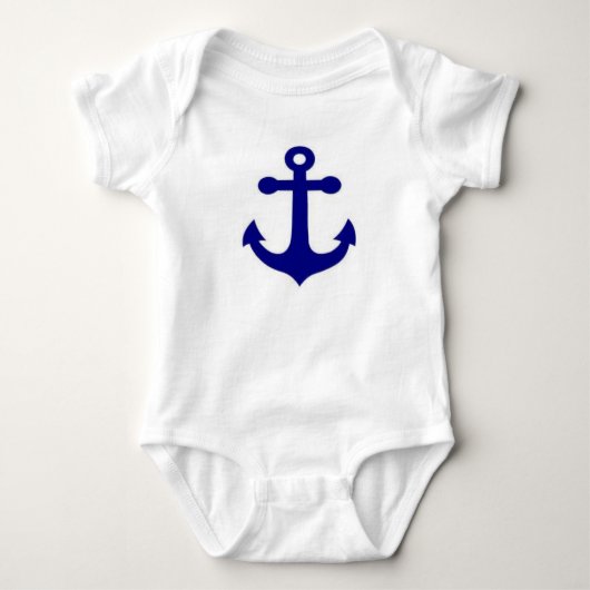 Nautic Navy Anchor Baby Strampler (Vorderseite)