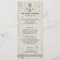 Nautic Navy Anchor Sea Rustic Wood Wedding