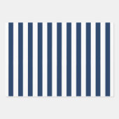 Nautic Navy Blau & Weiß Streifen Geschenkpapier Set (Vorderseite)