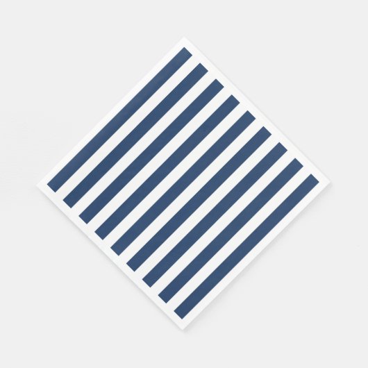 Nautic Navy Blau & Weiß Streifen Serviette (Ecke)