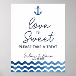 Nautic Navy blauen Liebe ist süß Print Poster