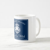 Nautic Navy Blauer Empfang an Bord Schiff Name Cof Kaffeetasse (VorderseiteRechts)