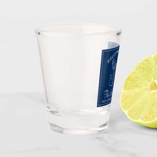 Nautic Navy Blauer Name an Bord Schnapsglas (Links)