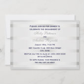 Nautic Navy Blu Anchor Silver Wt BG H Verlobung Einladung (Rückseite)