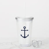 Nautic Navy Blue Anchor Acryltrinkbecher