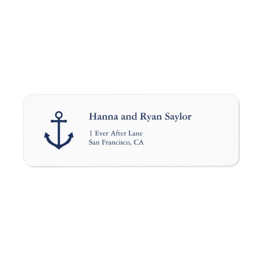 Nautic Navy Blue Anchor Address Labels (Vorne)