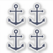 Nautic Navy Blue Anchor Aufkleber (Vorderseite)