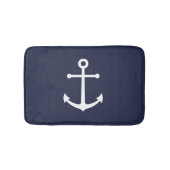 Nautic Navy Blue Anchor Badematte (Vorderseite)