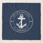 Nautic Navy Blue Anchor Boat Name Custom Schal<br><div class="desc">Fügen Sie Ihren Bootsnamen und Dock hinzu, indem Sie oben auf den Button "Personalisieren" klicken. Set segeln stilvoll mit unserem eigenen nautischen Motivsegler. Der Schal besticht durch ein niedliches Design, das von den Wundern des Ozeans inspiriert wird und klassische Meeresmotive wie Anker und Seil aufweist. Ob Sie entlang der Küste...</div>