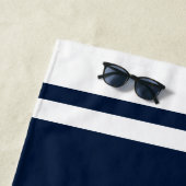 Nautic Navy Blue Anchor Boat Name Custom Strandtuch (Beispiel)