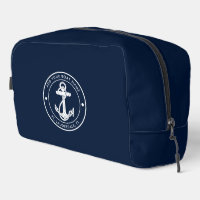 Nautic Navy Blue Anchor Boat Name Custom