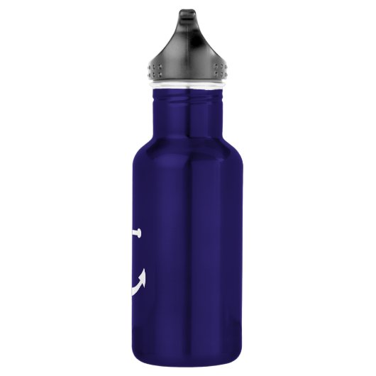 Nautic Navy Blue Anchor Edelstahlflasche (Rechts)