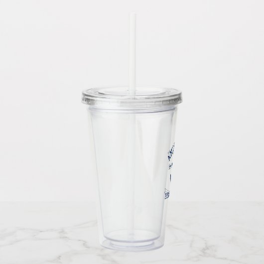 Nautic Navy Blue Anchor Family Beach House Acryltrinkbecher (Rechts)