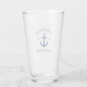 Nautic Navy Blue Anchor Family Beach House Glas (Rückseite)