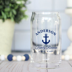 Nautic Navy Blue Anchor Family Wiedersehen Dosenglas