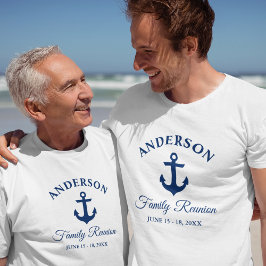 Nautic Navy Blue Anchor Family Wiedersehen T-Shirt