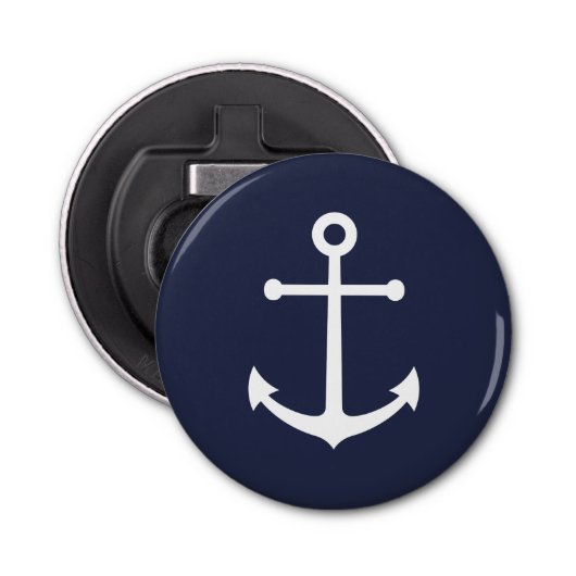 Nautic Navy Blue Anchor Flaschenöffner (Vorderseite)