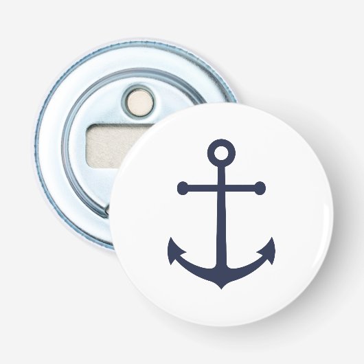 Nautic Navy Blue Anchor Flaschenöffner (Vorderseite)