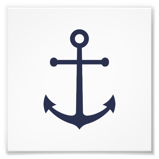 Nautic Navy Blue Anchor Fotodruck (Vorne)