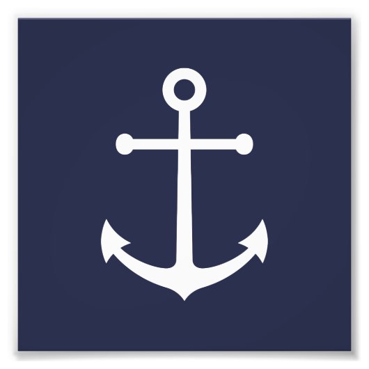 Nautic Navy Blue Anchor Fotodruck (Vorne)