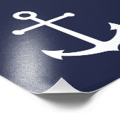 Nautic Navy Blue Anchor Fotodruck (Ecke)