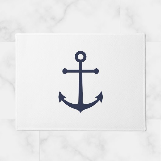 Nautic Navy Blue Anchor Fußmatte