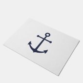 Nautic Navy Blue Anchor Fußmatte (Schrägansicht)