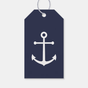 Nautic Navy Blue Anchor Geschenkanhänger