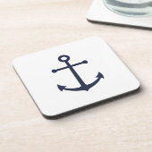 Nautic Navy Blue Anchor Getränkeuntersetzer (Linke Seite)