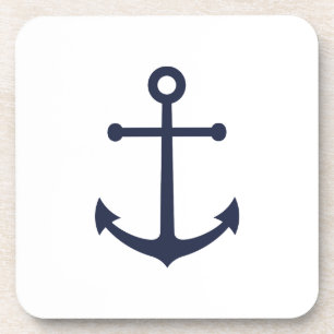 Nautic Navy Blue Anchor Getränkeuntersetzer