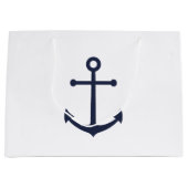 Nautic Navy Blue Anchor Große Geschenktüte (Vorderseite)
