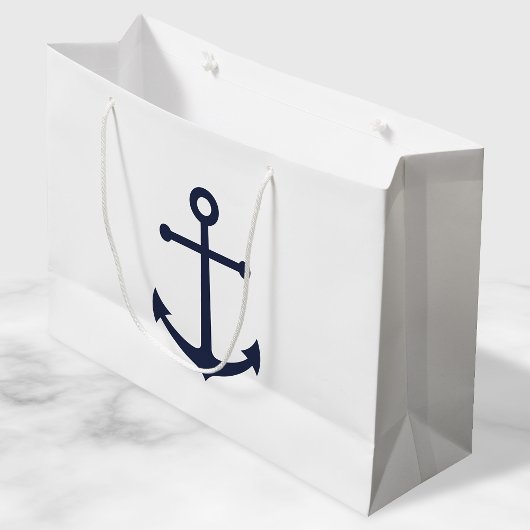 Nautic Navy Blue Anchor Große Geschenktüte