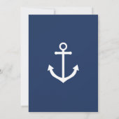 Nautic Navy Blue Anchor Hochzeitseinladung Einladung (Rückseite)