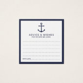 Nautic Navy Blue Anchor Hochzeitsratgeber und Wüns (Vorderseite)