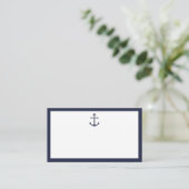 Nautic Navy Blue Anchor Hochzeitsratgeber und Wüns Hinweiskarte (Stehend Vorderseite)