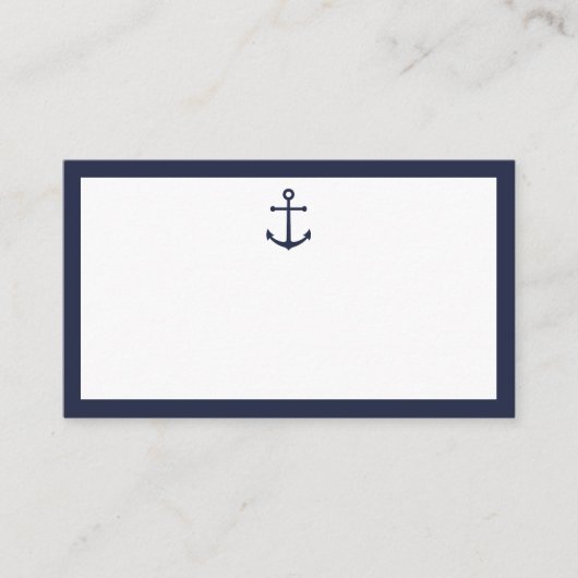 Nautic Navy Blue Anchor Hochzeitsratgeber und Wüns Hinweiskarte (Vorderseite)