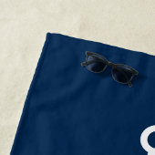 Nautic Navy Blue Anchor Individuelle Name Beach Strandtuch (Beispiel)