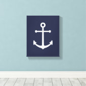 Nautic Navy Blue Anchor Leinwanddruck (Insitu (Holzboden))