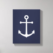 Nautic Navy Blue Anchor Leinwanddruck (Vorderseite)