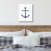 Nautic Navy Blue Anchor Leinwanddruck (Insitu (Schlafzimmer))