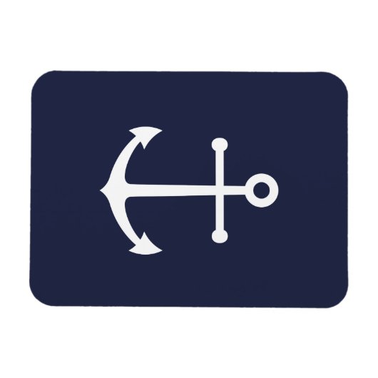 Nautic Navy Blue Anchor Magnet (Horizontal)